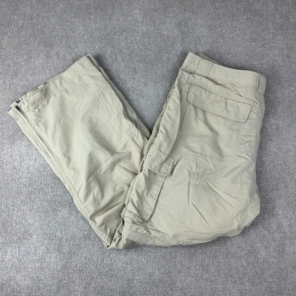 Rustic Ridge Convertible Hiking Cargo Pants Mens 38X32 Khaki Adjustable Waist